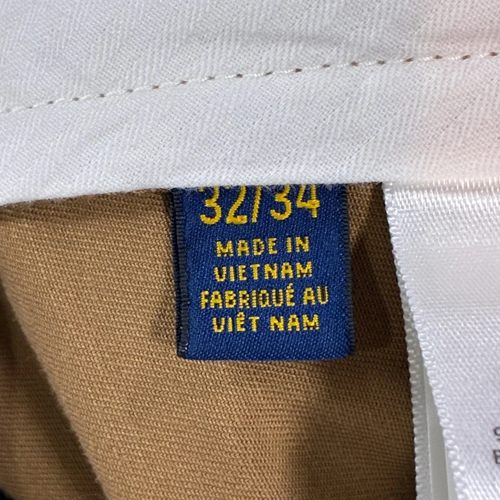 Polo Ralph Lauren Stretch Classic Fit Pants Mens 32x34 Tan Chino Khaki Cotton